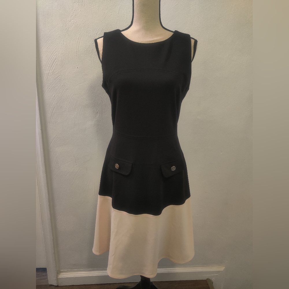 Tommy Hilfiger Sleeveless Colorblock A-Line Scuba Dress